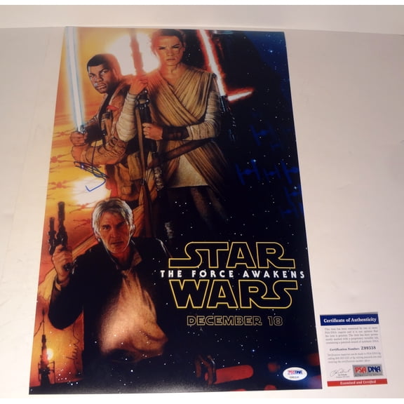 JJ Abrams Star Wars The Force Awakens Signed Autograph Movie Poster PSA/DNA COA