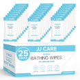 JJ CARE Body Wipes for Adults Bathing - Pack of 25 Shower Wipes For