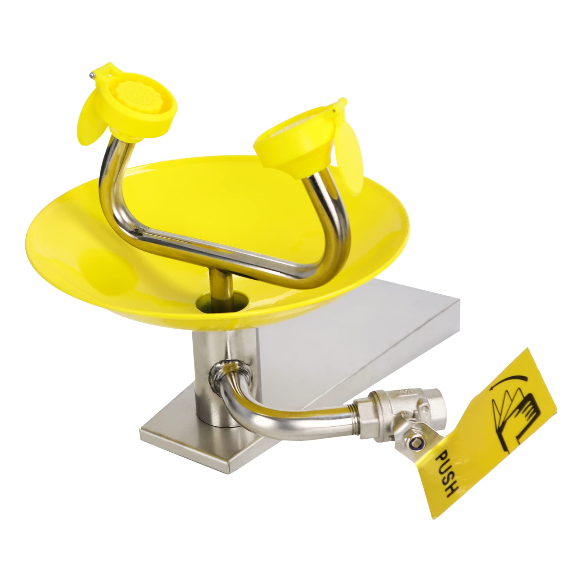 JJ CARE Eye Wash Station Yellow Eyewash Stations Stainless Steel