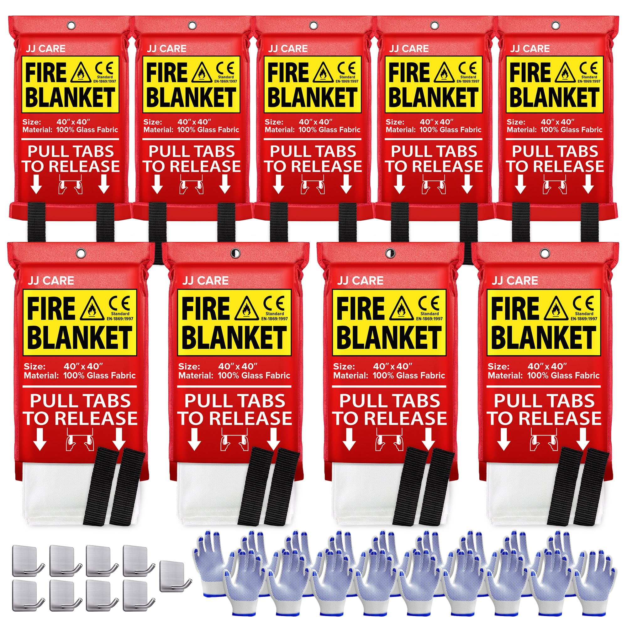 JJ CARE Fire Blanket 9 Packs With Hooks And Gloves Emergency Fire   JJ CARE Fire Blanket 9 Packs Hooks Gloves Emergency Home Kitchen High Heat Resistant Suppression Blankets Safety Camping 3042ac84 Ddc9 40ae A383 76c81e828daf.d55a8f04354bc5f53c86d12206a66a63 