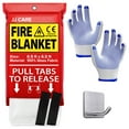 thumbnail image 1 of JJ CARE Fire Blanket – (X-Large) 6.5x6.5ft w/Hooks & Gloves, Emergency Fire Blanket for Home & Kitchen, High Heat Resistant Fire Suppression Blankets for Home Safety, Kitchen, Camping, 1 of 7