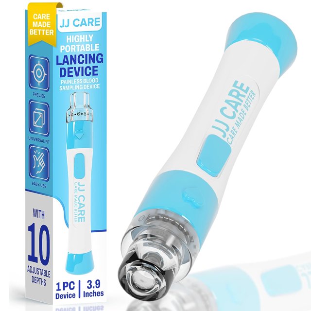 JJ CARE Lancing Device, Lancet Pen with 10 Adjustable Depth Settings