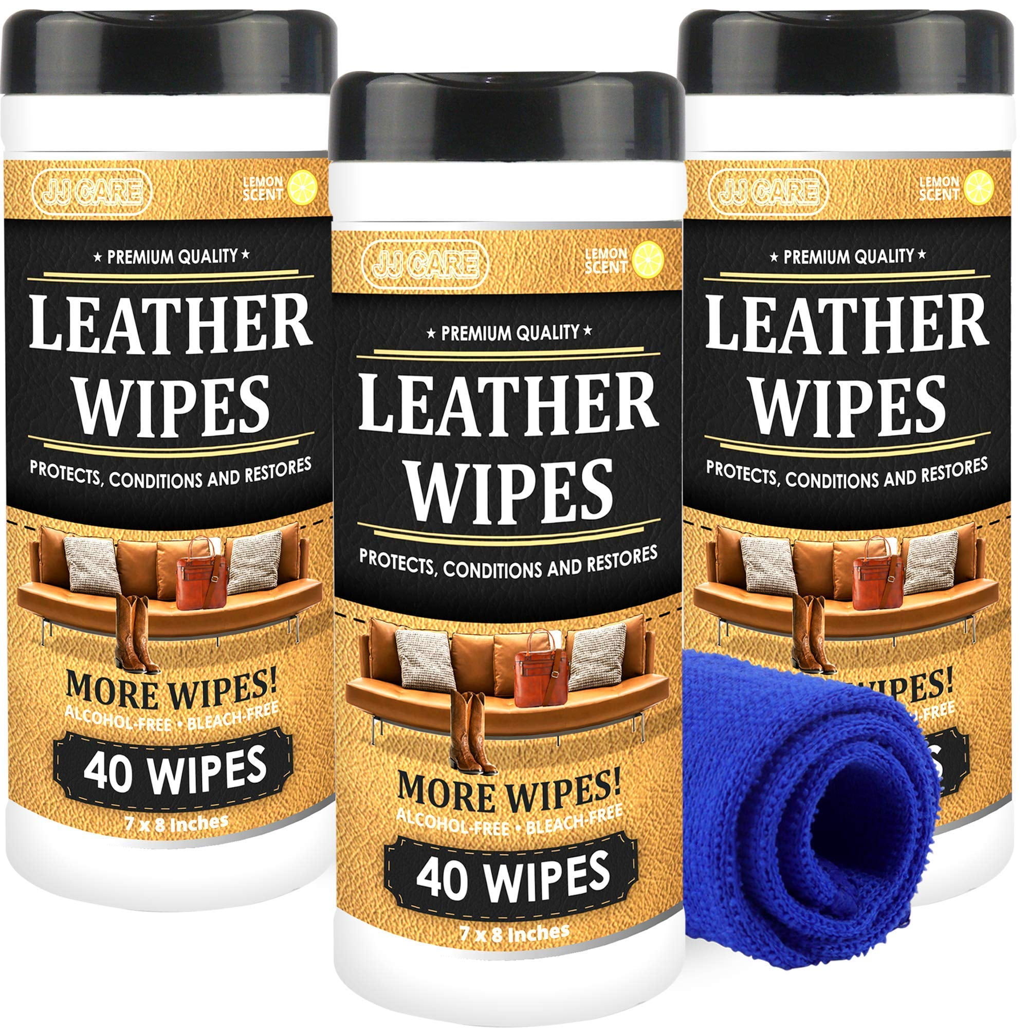 JJ CARE Leather Wipes for Car Interior Cleaning [Pack of 120 with Free  Microfiber Cloth] Leather Wipes for Purses, Couch, Car Seats, Furniture,  Shoes, Boots, Faux Leather and More. 