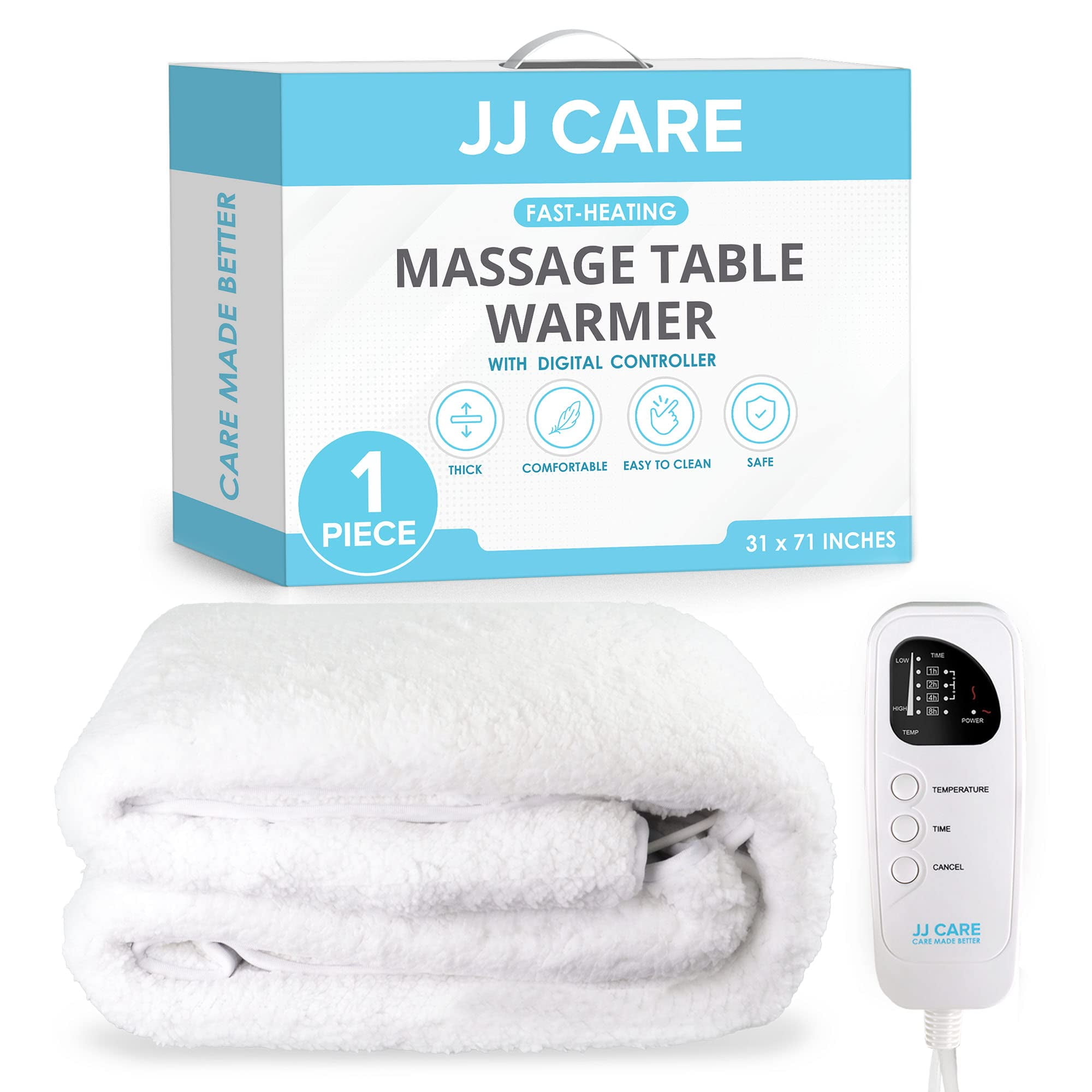 JJ CARE Massage Table Warmer 31"x71", Digital 5 Heat Control Massage Bed Warmer Fleece Pad w