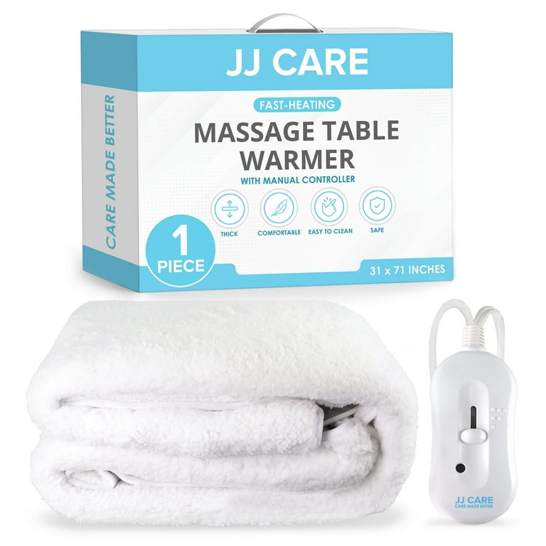 JJ CARE Massage Table Warmer 31x71, Manual 3 Heat Control Massage Bed  Warmer Fleece Pad w/Detachable 12 FT Cord, Table Warmer Massage Therapy  w/Overheat Protection, Massage Table Heating Pad 