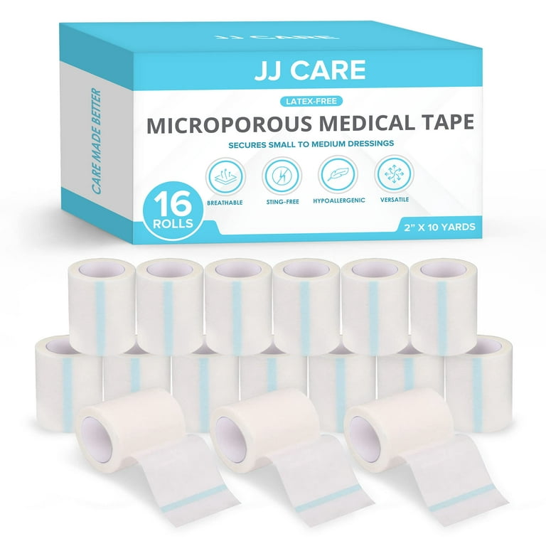 JJ CARE Micropore Tape [Pack of 8], 2” x 10 Yards, Breathable Paper Tape  Medical Use, Latex-Free Paper Surgical Tape, Individually Boxed Paper  Bandage