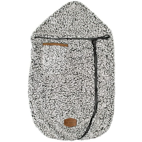 JJ Cole Bundle Me Winter Baby Car Seat Cover and Bunting Bag - Sherpa Lined Infant Car Seat and Baby Carrier Cover - Cozy Gray