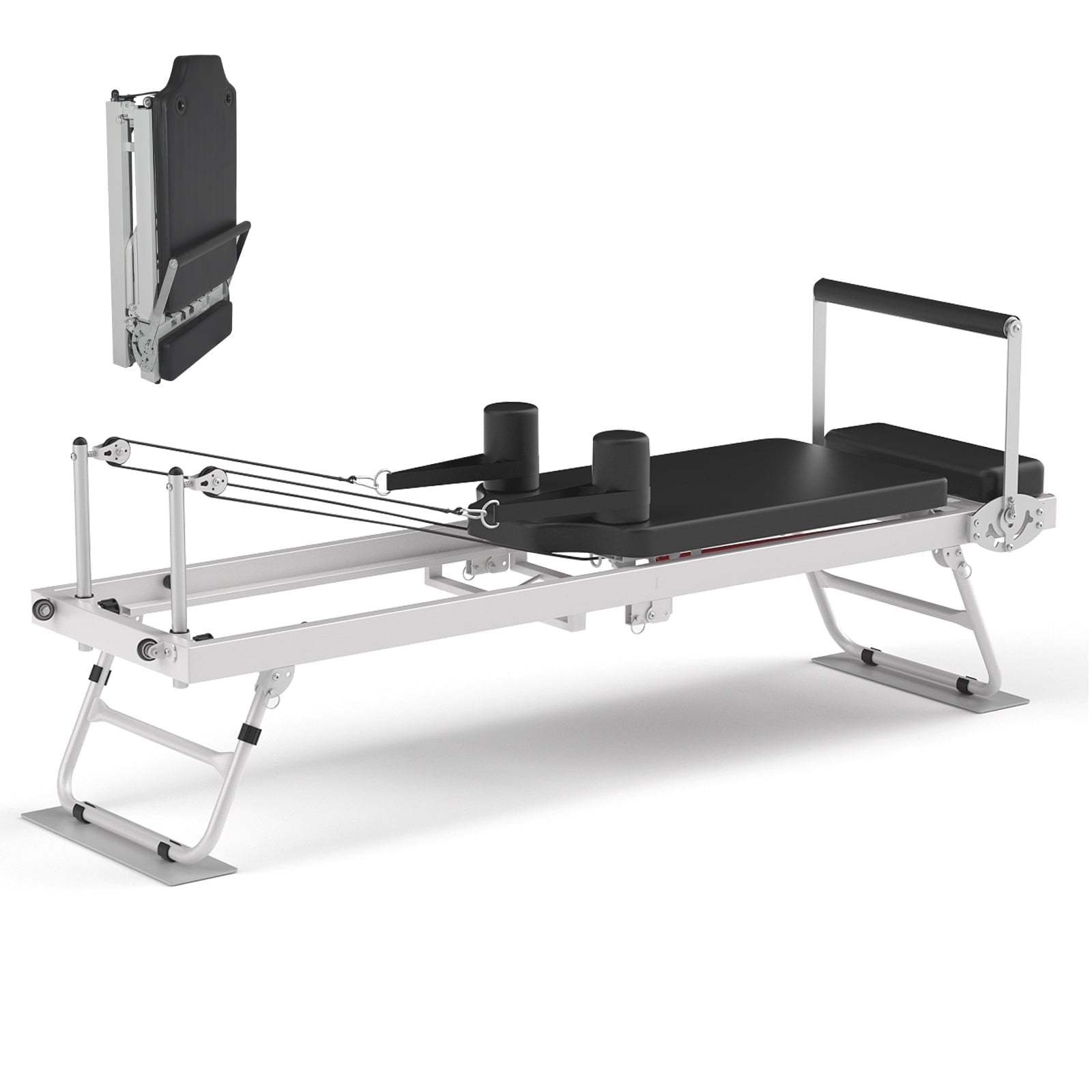 Pilates Frame JJ JUJIN Foldable Pilates Reformer for Home Use — Adjustable Spring ...