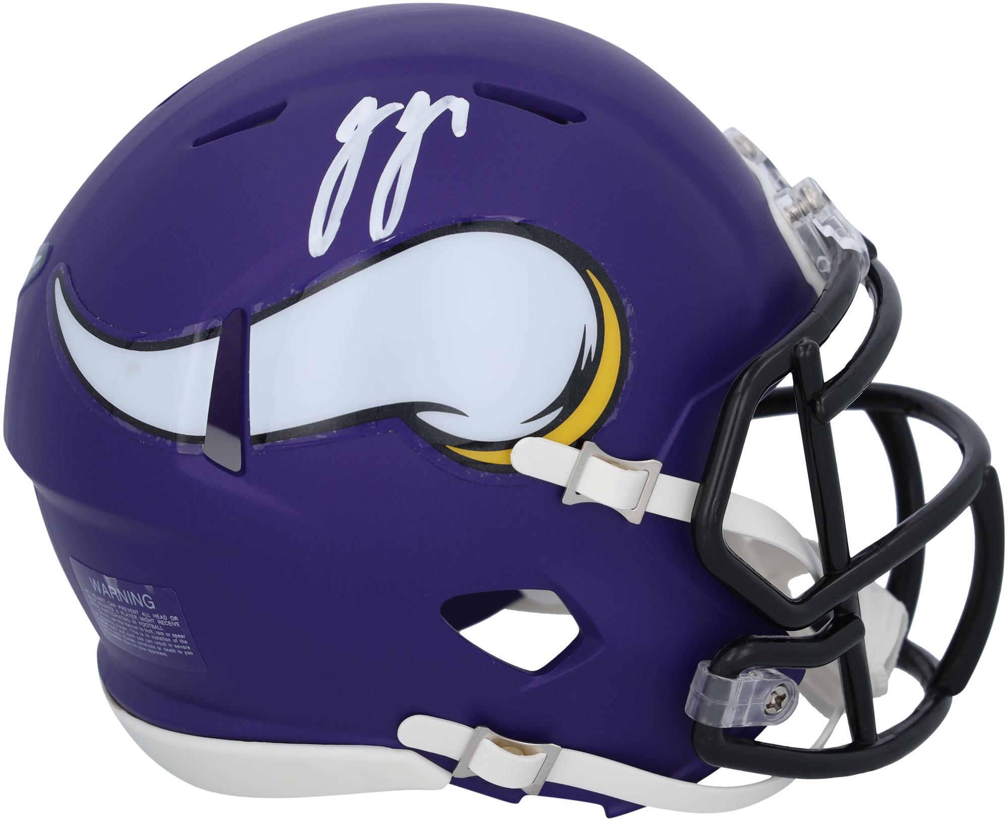JJ McCarthy Minnesota Vikings Autographed Speed Mini Helmet - Fanatics Authentic Certified