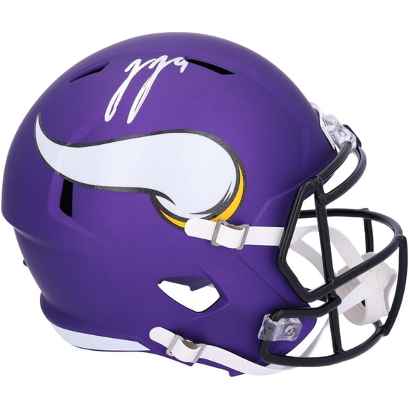 JJ McCarthy Minnesota Vikings Autographed Speed Replica Helmet - Fanatics Authentic Certified