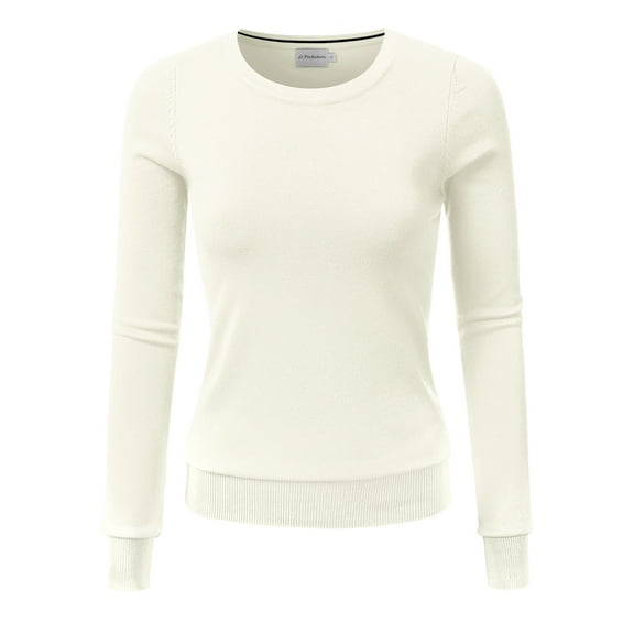 JJ Perfection Women's Long Sleeve Crew Neck Pullover Sweater with Plus Size