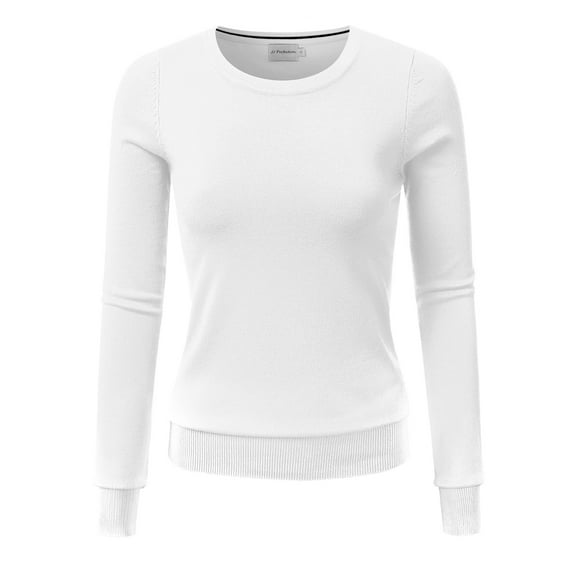 JJ Perfection Women's Long Sleeve Crew Neck Pullover Sweater with Plus Size
