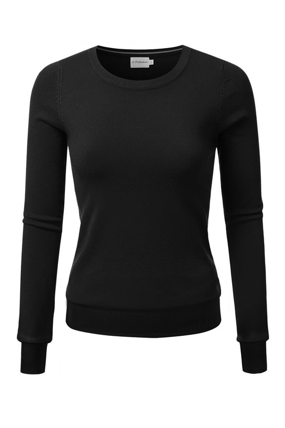 Women's Long Sleeve Crew Neck Pullover Sweater with Plus Size