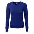 thumbnail image 1 of JJ Perfection Women's Long Sleeve Crew Neck Pullover Sweater with Plus Size, 1 of 3