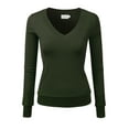 thumbnail image 1 of JJ Perfection Women's Long Sleeve V-Neck Pullover Sweater with Plus Size, 1 of 3