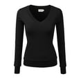 thumbnail image 1 of JJ Perfection Women's Long Sleeve V-Neck Pullover Sweater with Plus Size, 1 of 3