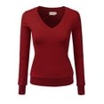 thumbnail image 1 of JJ Perfection Women's Long Sleeve V-Neck Pullover Sweater with Plus Size, 1 of 3