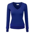 thumbnail image 1 of JJ Perfection Women's Long Sleeve V-Neck Pullover Sweater with Plus Size, 1 of 3