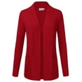 thumbnail image 1 of JJ Perfection Women's Solid Knit Open Front Cardigan With Pockets (Plus Size Available), 1 of 4