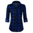 thumbnail image 1 of JJ Perfection Womens Long Sleeve Collared Button Down Plaid Flannel Shirt, 1 of 3