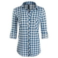 thumbnail image 1 of JJ Perfection Womens Long Sleeve Collared Button Down Plaid Flannel Shirt, 1 of 3