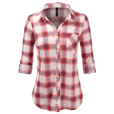 Time and Tru Women's Long Sleeve Soft Button Shirt - Walmart.com