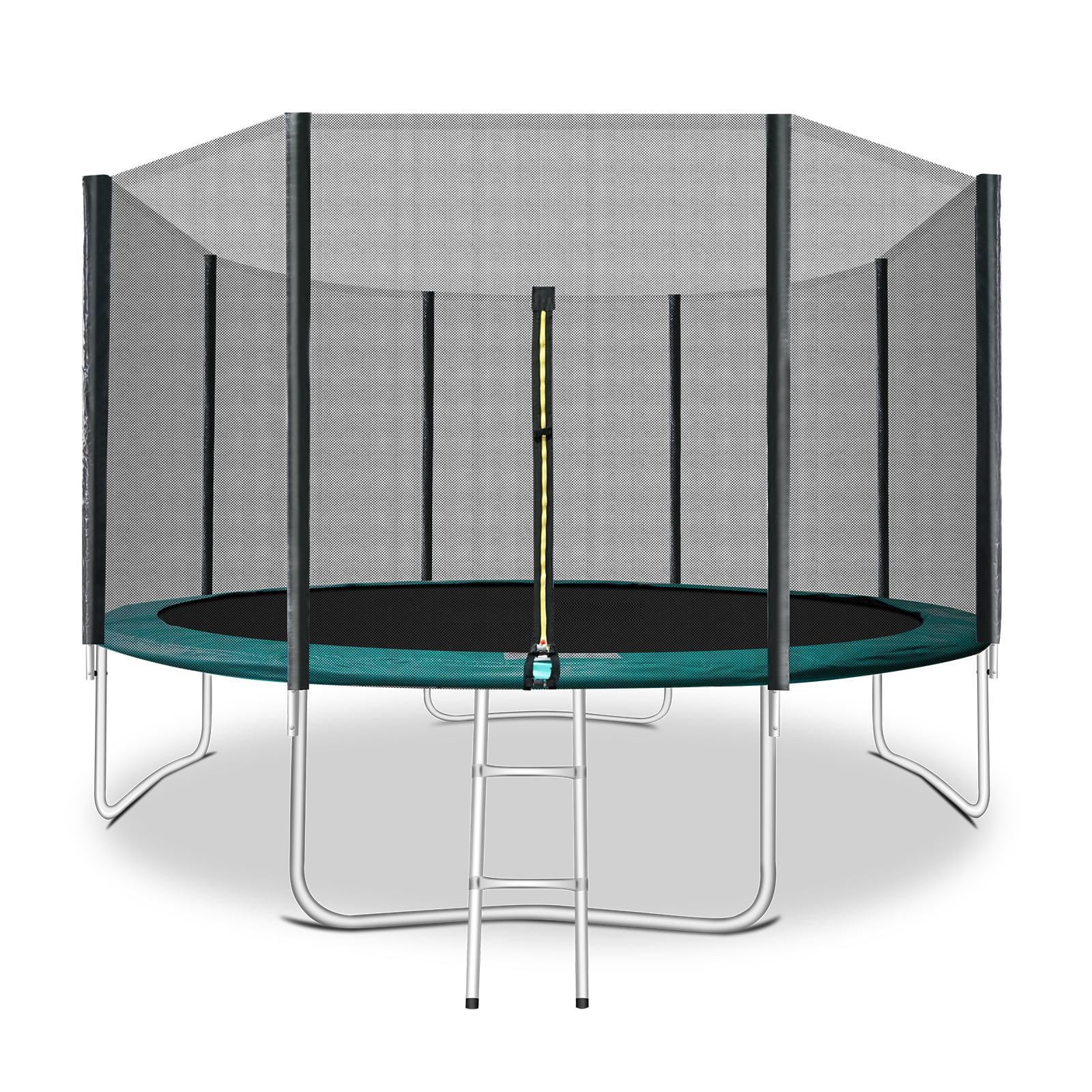 JJ Trampoline for Kids 12 FT Trampoline with Basketball Hoop Safty