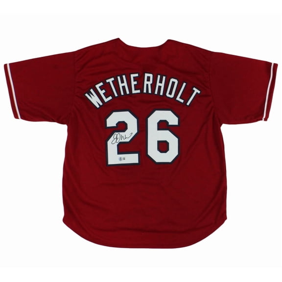 JJ Wetherholt Autographed/Signed St. Louis Custom Red Baseball Jersey