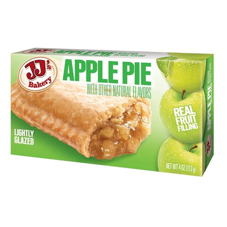 JJ's Bakery Apple Pie Snack Pies, Individual Dessert, Fresh-Baked, Nut-Free, Kosher Parve, 4 Oz Each (Pack of 12)