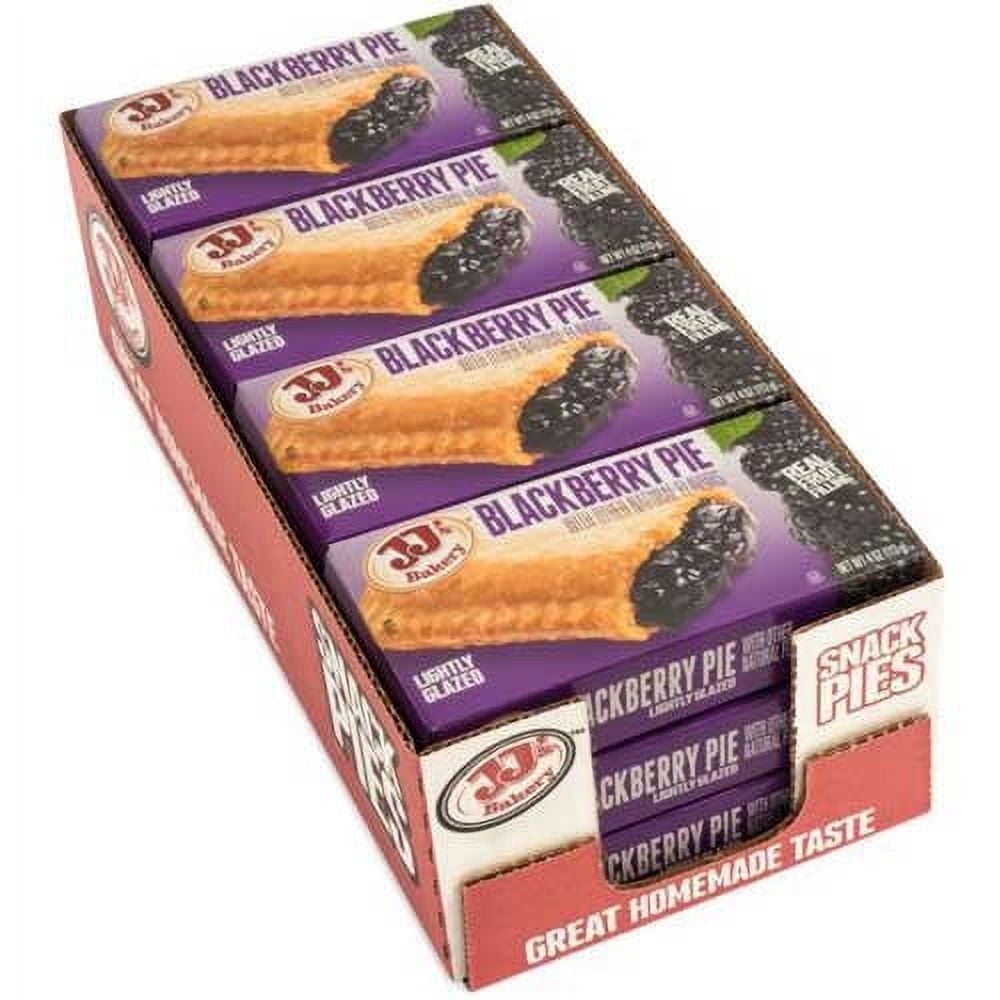 JJ's Bakery Blackberry Snack Pies, Individually Wrapped, Nut-Free, Kosher Parve, 4 oz, Pack of 12