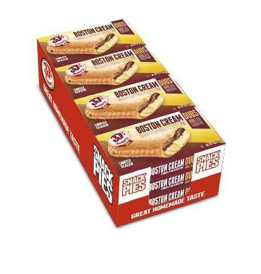 JJ's Bakery Boston Cream Snack Pies, Individually Wrapped, Nut-Free, Kosher Parve, 4 oz, Pack of 12