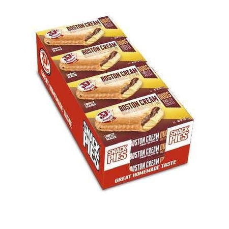 JJ's Bakery Boston Cream Snack Pies, Individually Wrapped, Nut-Free, Kosher Parve, 4 oz, Pack of 12