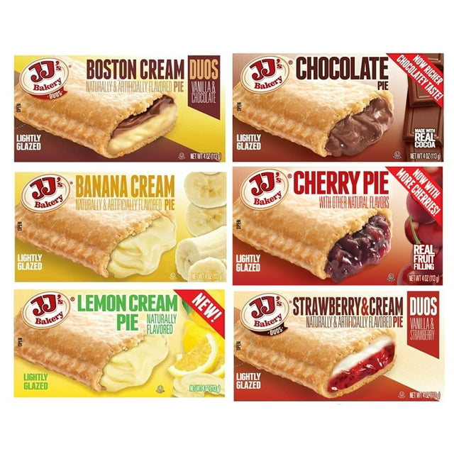 JJ's Bakery Cream Pie Variety Pack by Tribeca Curations 6 Flavors 6