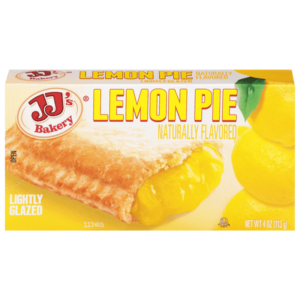 JJ's Bakery Lemon Snack Pies, Individually Wrapped, Nut-Free, Kosher Parve, 4 oz, Pack of 12