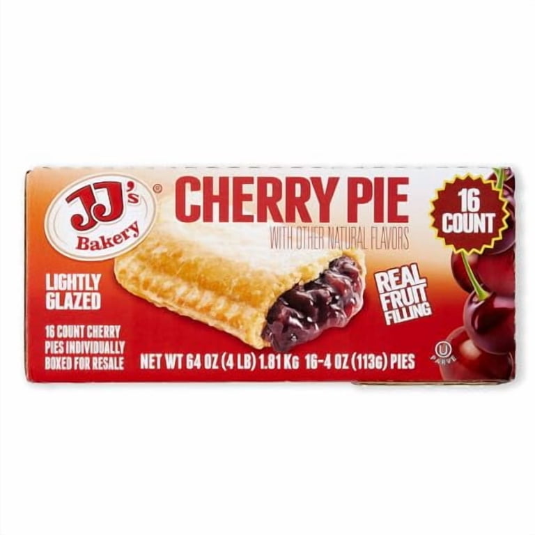 JJ's Bakery, Lightly Glazed Cherry Pies, Real Fruit Filling