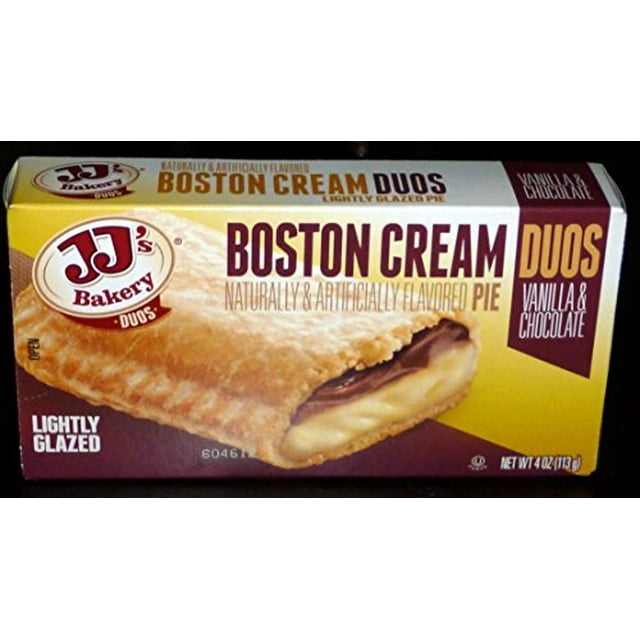 JJ's Bakery Lightly Glazed Snack Pies 4oz (Pack of 6), Boston Cream