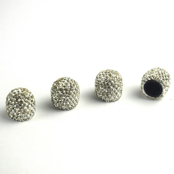 JJBNSH Diamond 4PCS Car Tire proof Jeweled Bling Crystal Mini Rhinestone Tire Wheel Valves Cap Cover for Cars, Trucks, Bikes, Motorcycles, Bicycles