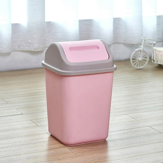 JJBNSH Trash Can with Swing Top Lid 10L Slim Waste Bin Sturdy Plastic Garbage Can Medium Recycling Bin for Office, Bathroom, Under Counter, Dorm, Bedroom