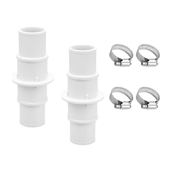 JJBV 2 Pack Pool Hose Adapter /4 To /2 Inch Swimming Pool Vacuum Hose Coupling Connector Above Ground Pool Hose Reducer Fitting For Inground Spa PVC White