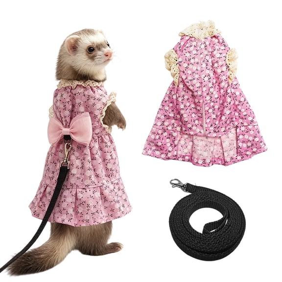 JJBV Ferret Harness And Leash Adjustable Vest Escape Proof Comfortable Walking Training Gear For Small Animals