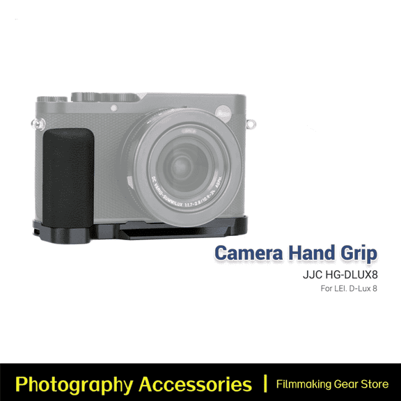 JJC L-Shape Bracket Handle for D-LUX8 D-LUX 8 Camera, with Built-in Arca Quick Release Plate & Battery Compartment Opening, DLUX8 Hand Grip Holder