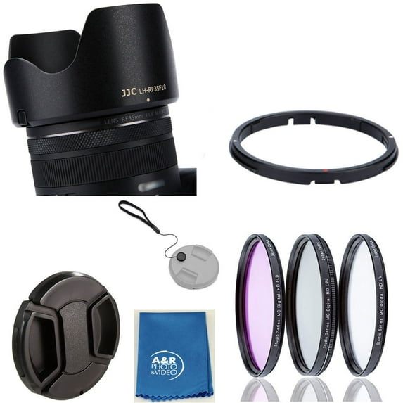JJC LH-RF35F18 Lens Hood for Canon RF35mm F1.8 MACRO IS STM Lens + Filters +Cap