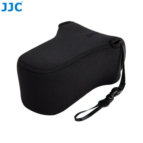 JJC OC-F3BK Black Ultra Light Neoprene Camera Case for Fujifilm Fuji X-T100 X-T30 X-T20 X-T10 +50-200mm/50-230mm Lens, Pouch Bag for Olympus E-PL8 E-M5II E-M10 II, Canon M50 M5 + Telelense
