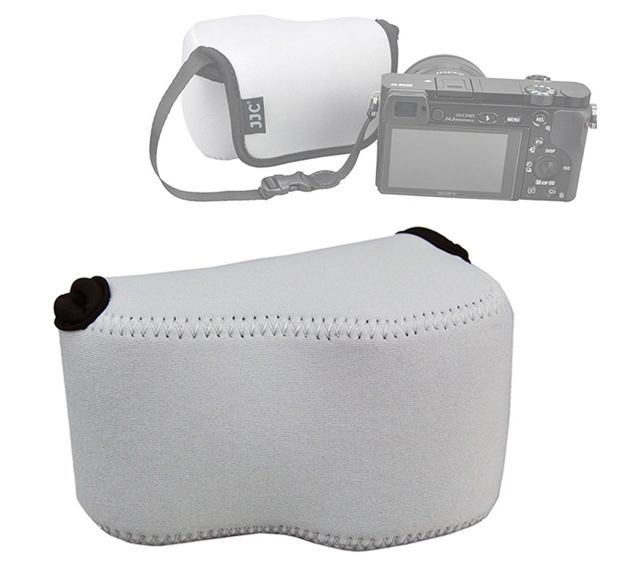 Custodia Sony Alpha A6500 In Ecopelle - Protezione Morbida Con Accesso Batteria - Compatibile Obiettivo 16-50 Mm - 2
