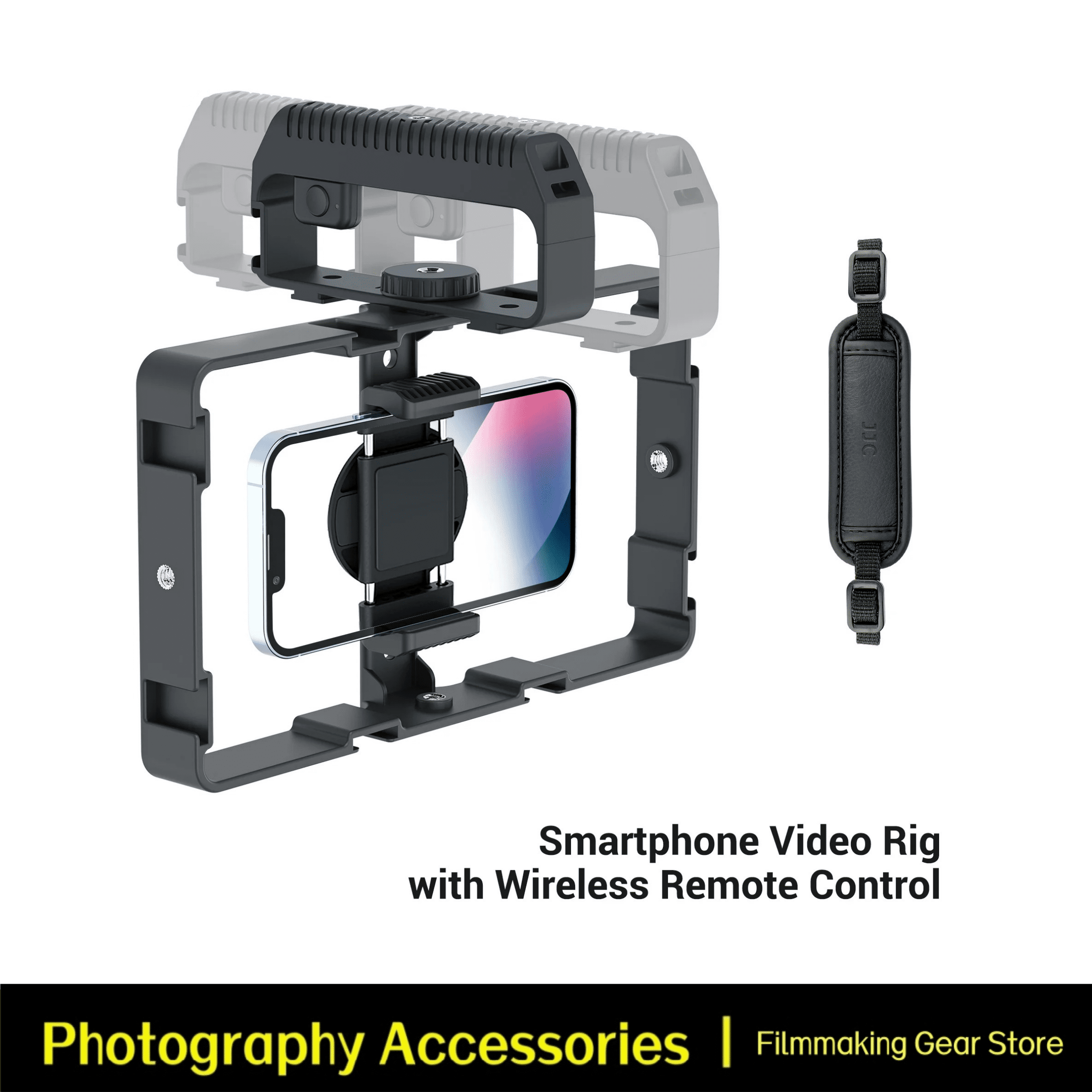 JJC Universal Smartphone Video Rig with Remote Control Hand Grip Vlog ...