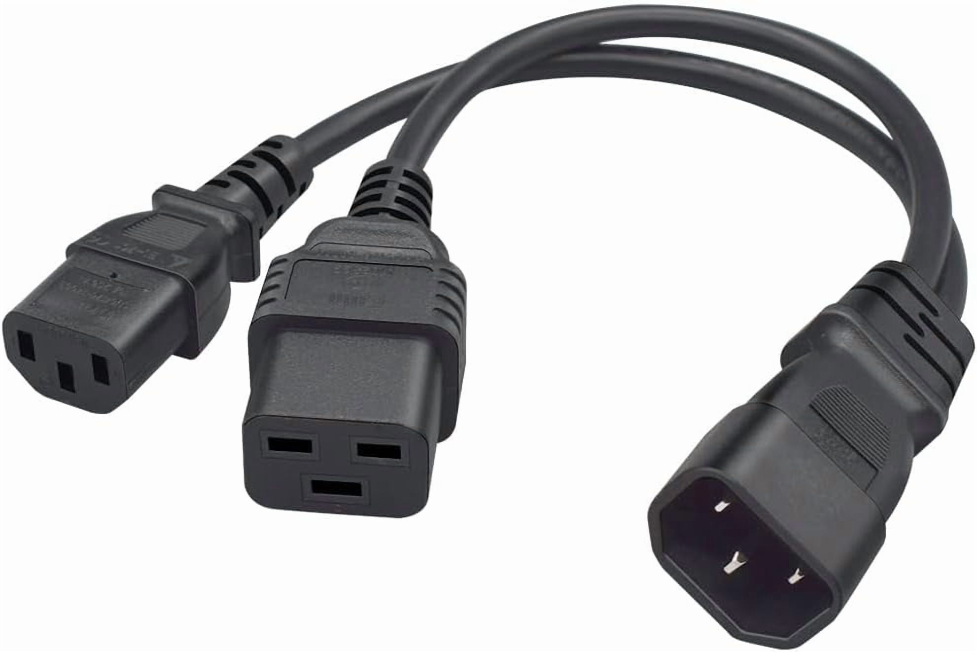CERRXIAN Cavo di prolunga per alimentazione da pannello C14 a 90 gradi C13 PDU, IEC 320 C14 maschio a C13 femmina ad angolo sinistro a 3 pin, per monitor, computer, ecc., 0,3 CERRXIAN Cavo di prolunga per alimentazione da pannello C14 a 90 gradi C13 PDU, IEC 320 C14 maschio a C13 femmina ad angolo sinistro a 3 pin, per monitor, computer, ecc., 0,3