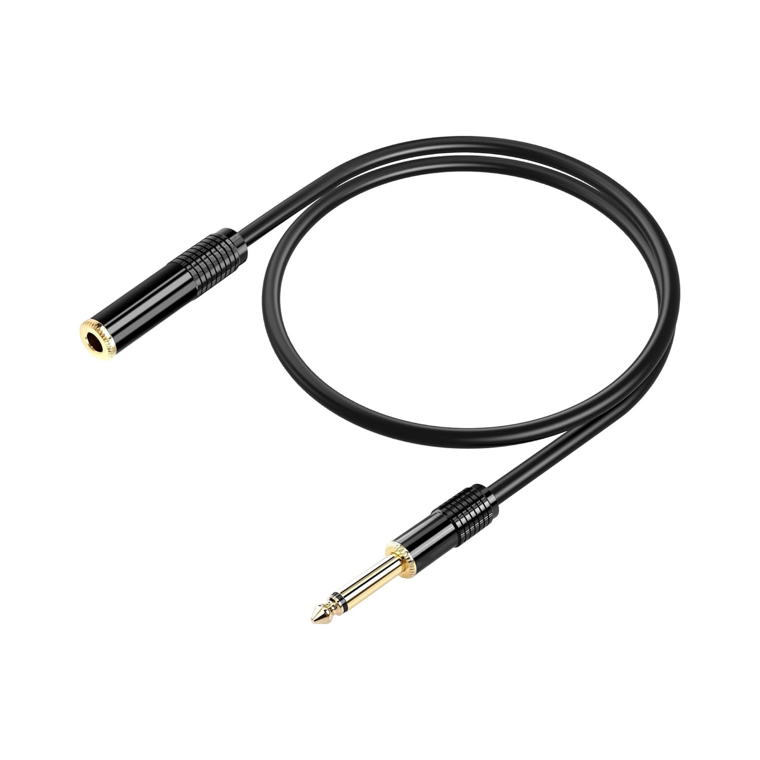 JJEAN-1.6FT 1/4" TS Extension CableGold Plated 1/4" (6.3mm) TS Mono Male to Female Guitar Extension Cable