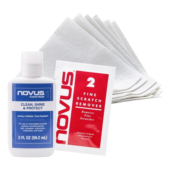 JJEAN-#1 Bottle + #2 Sample Packet for Polishing and Buffing Acrylic Surfaces - Plastic Scratch Remover Combo Set - Includes Pack of 6 Disposable Polish Mates