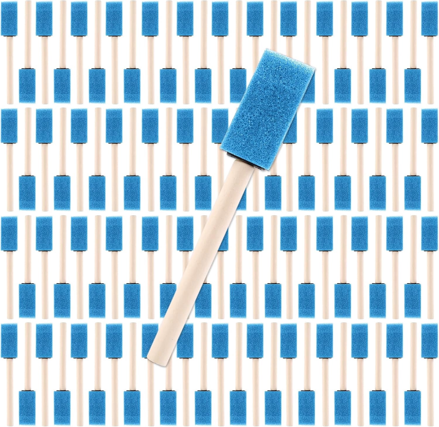 JJEAN-1" Foam Paint Brushes - 100 Pack, 1-Inch Painting Sponges - Premium Foam Brushes - Lightweight & Durable - Sponge Brush Ideal for Painting, Crafting, Acrylics, Stains, Varnishes (Blue)