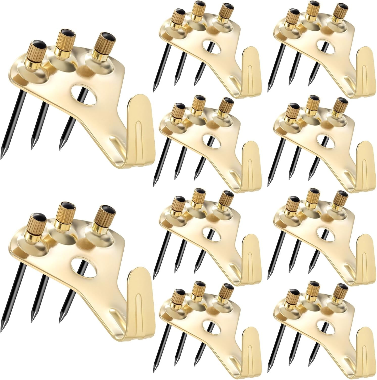 JJEAN-10 Pack 100 lbs Picture Frame Hangers Hooks with Nails, Picture Hanging Hooks, Heavy Duty Plaster Wall Pro Photo/Heavy Mirror Hanging Kit